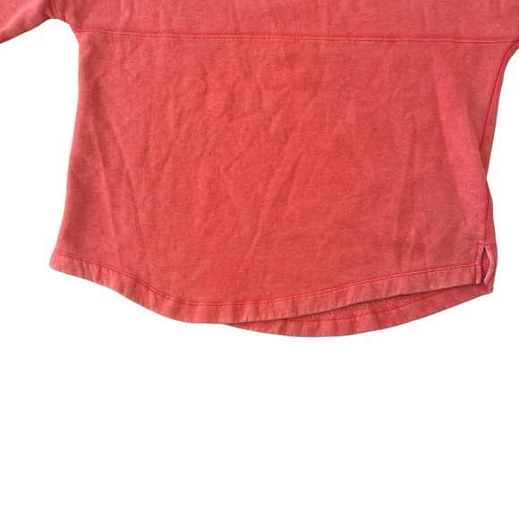 PINK Victoria's Secret Size S Crewneck Sweatshirt Logo Spellout Coral Salmon - Picture 4 of 9